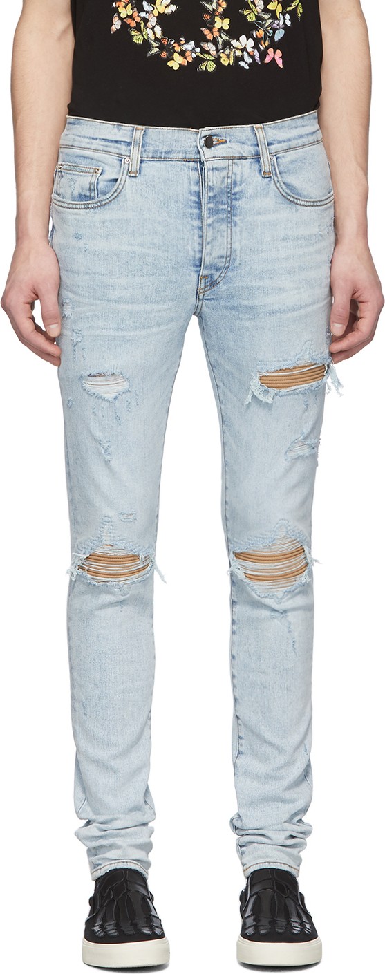 Amiri Blue Suede MX1 Jeans