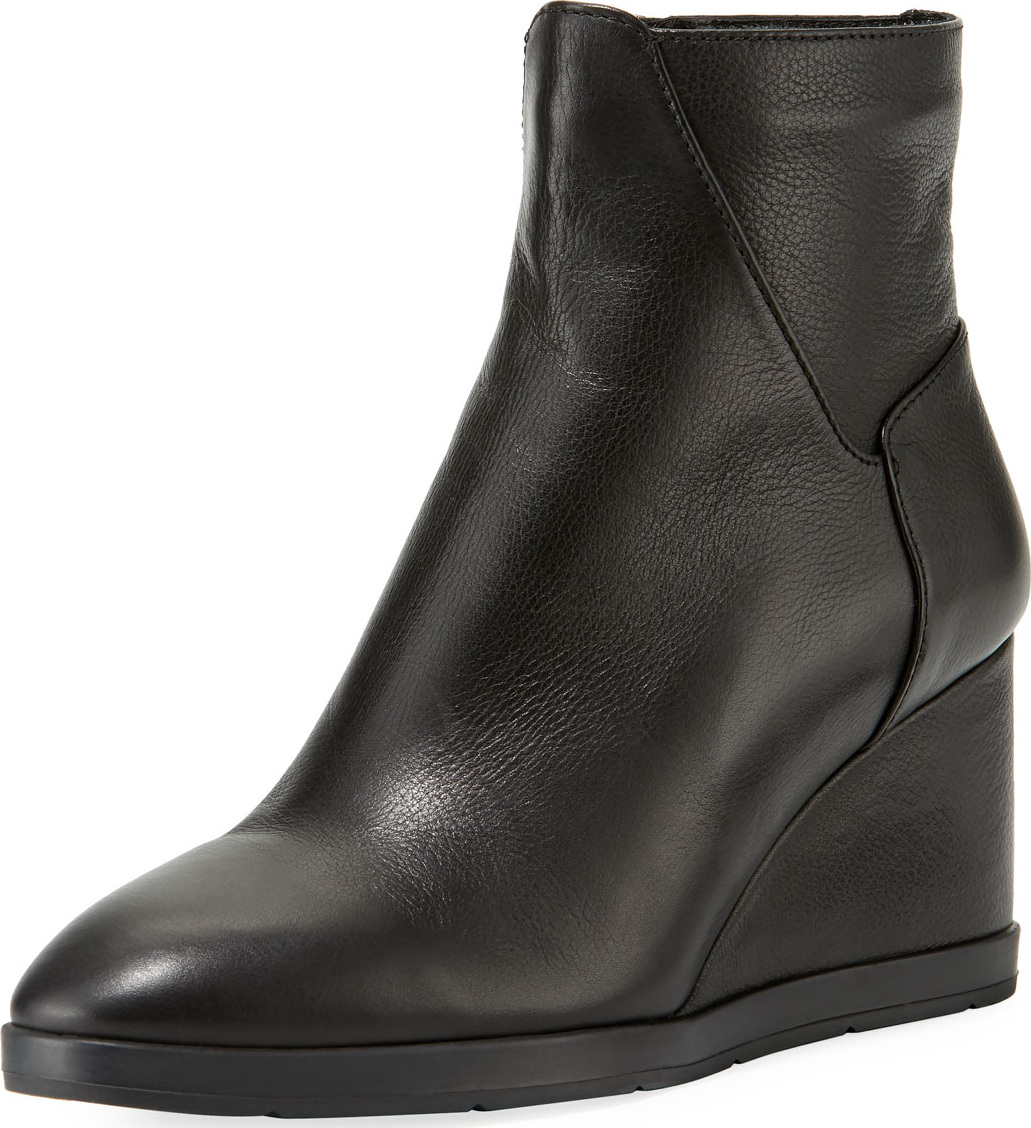 Aquatalia Judy Pebbled Wedge Booties