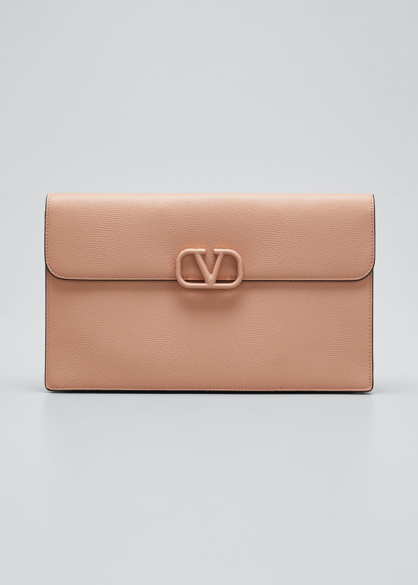Valentino VSling Large Grain Zip Pouch Bag