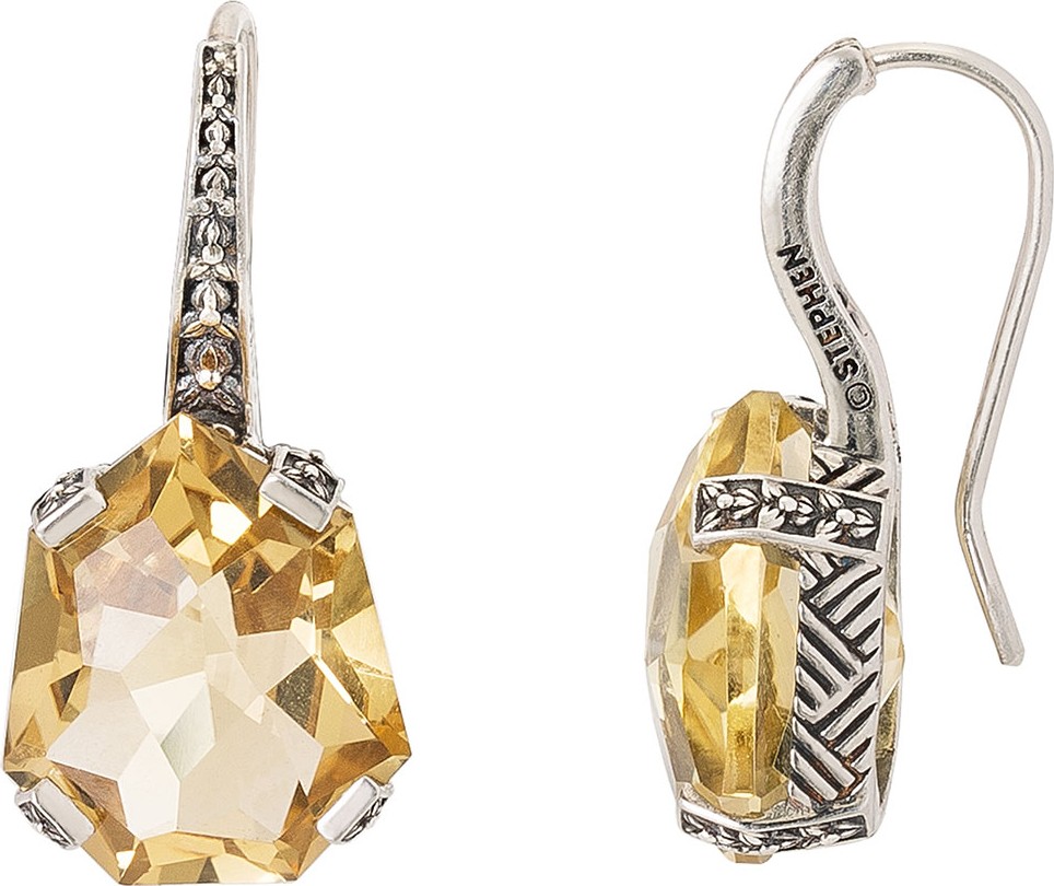 Stephen Dweck Galactical Drop Earrings, Champagne Quartz