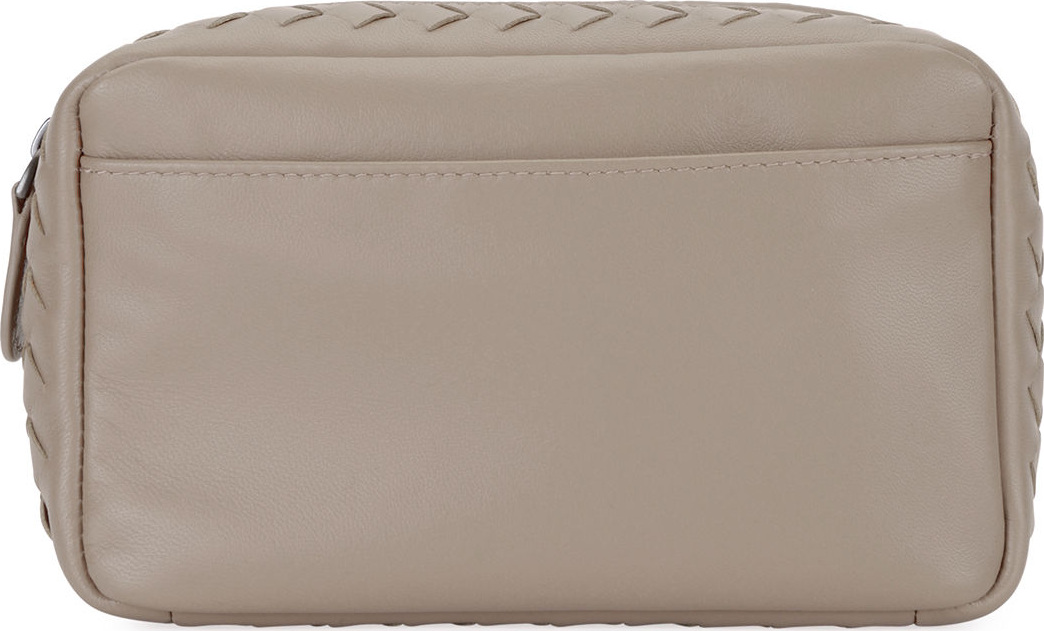 Bottega Veneta Small Zip Top Leather Cosmetic Pouch