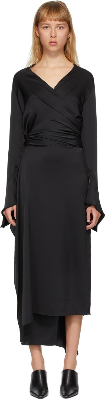 Lanvin Black Wrap-Over Dress