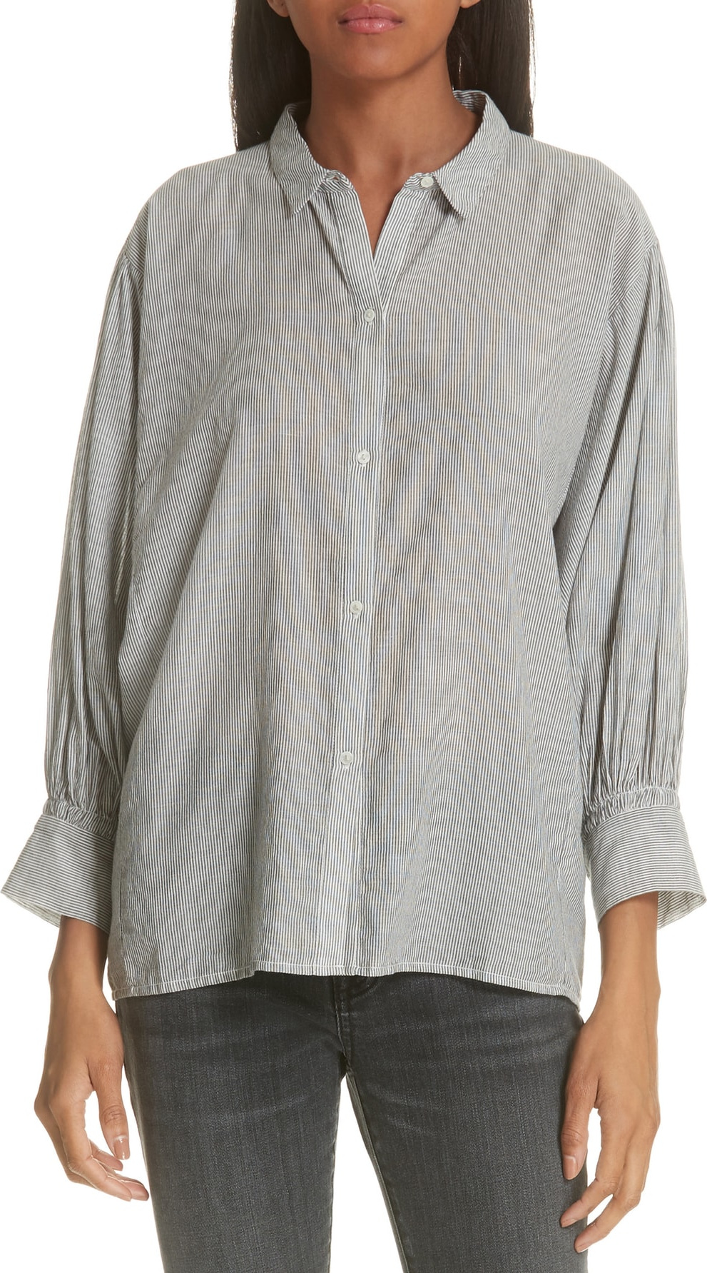 Nili Lotan Trenton Stripe Cotton Shirt