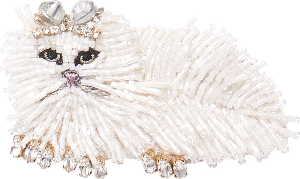 Mignonne Gavigan New York White Cat Brooch