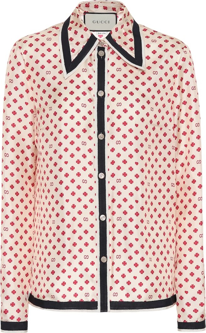 Gucci Printed silk twill blouse