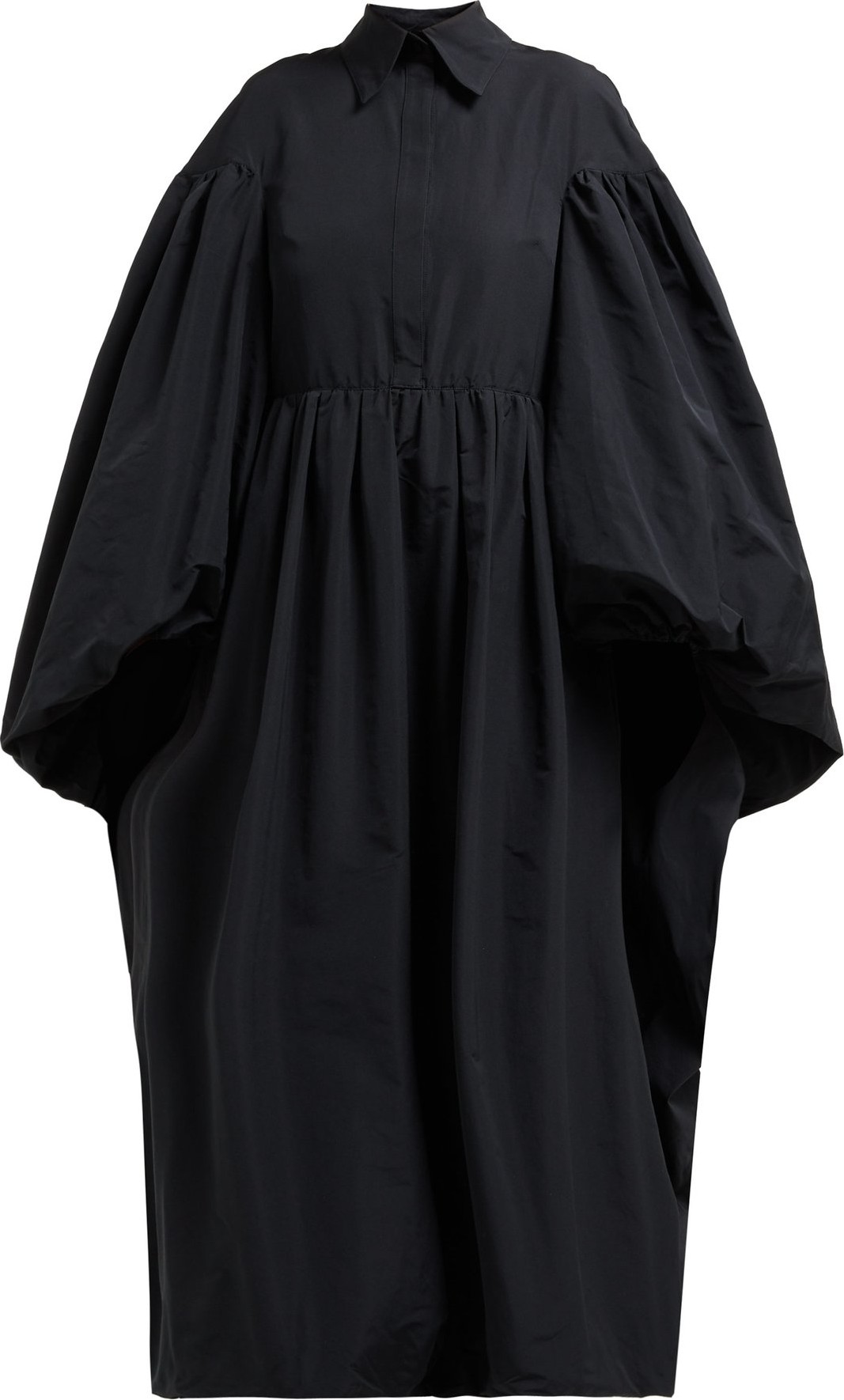 Valentino Puffed-sleeve cotton-blend faille dress