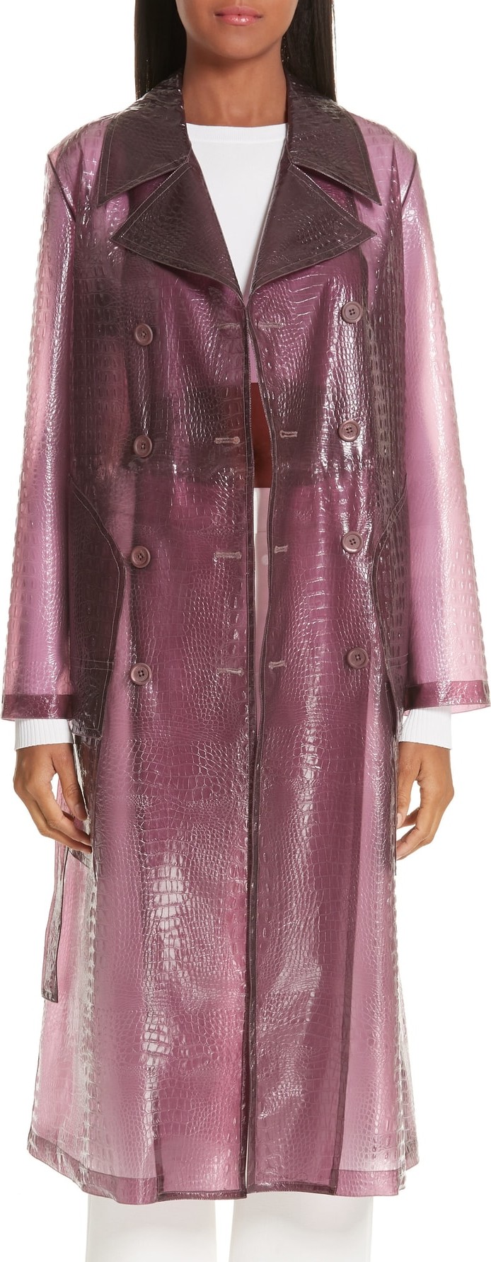 Sies Marjan Croc Embossed Plastic Trench Coat