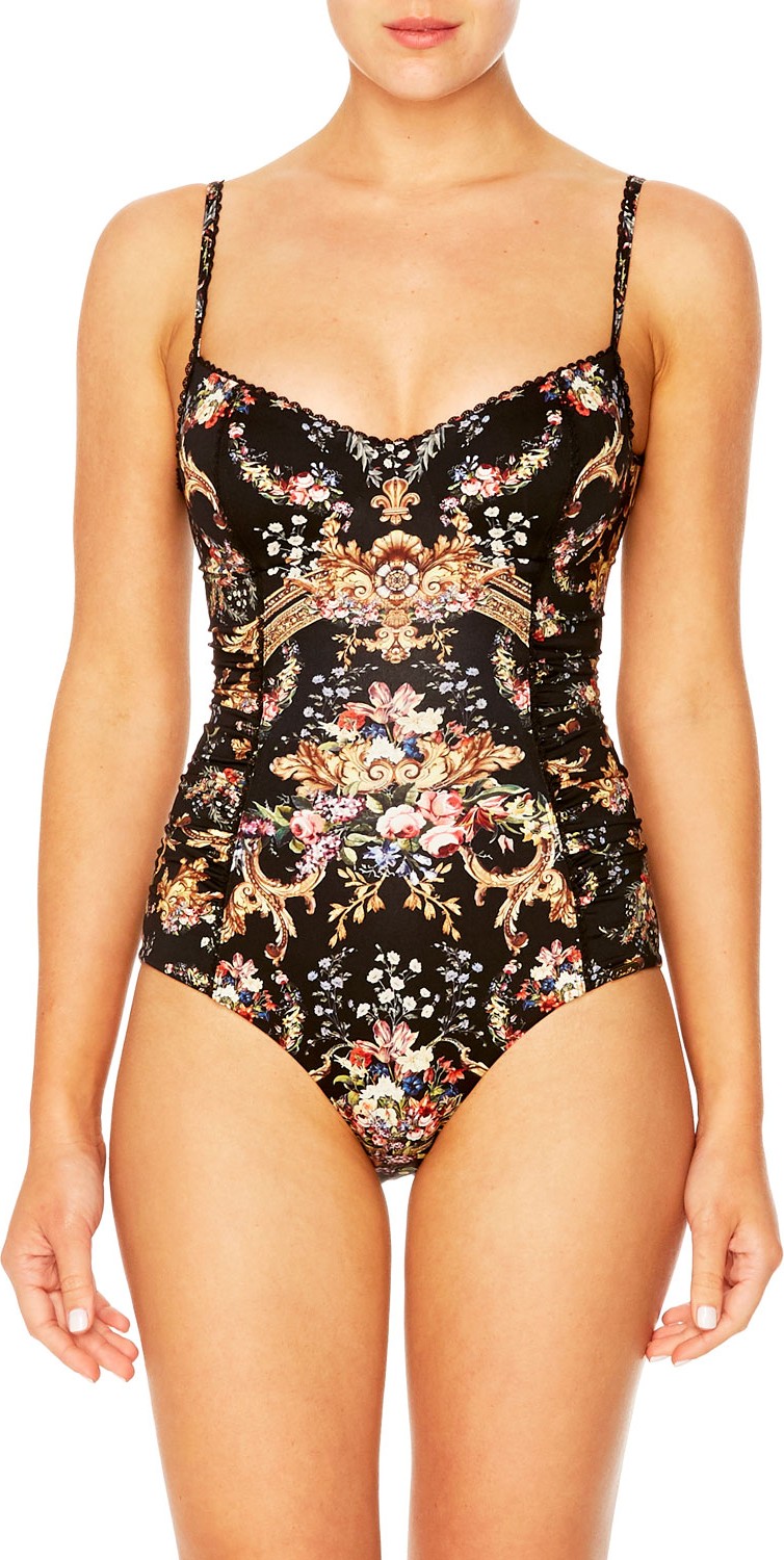 Camilla Lace-Trim Paneled One-Piece Swimsuit