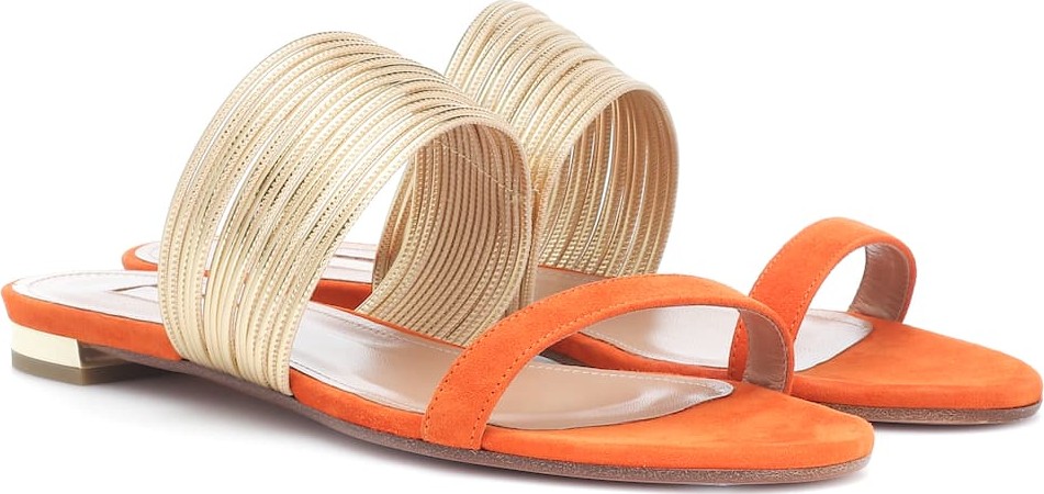 Aquazzura Rendez Vous Flat suede sandals