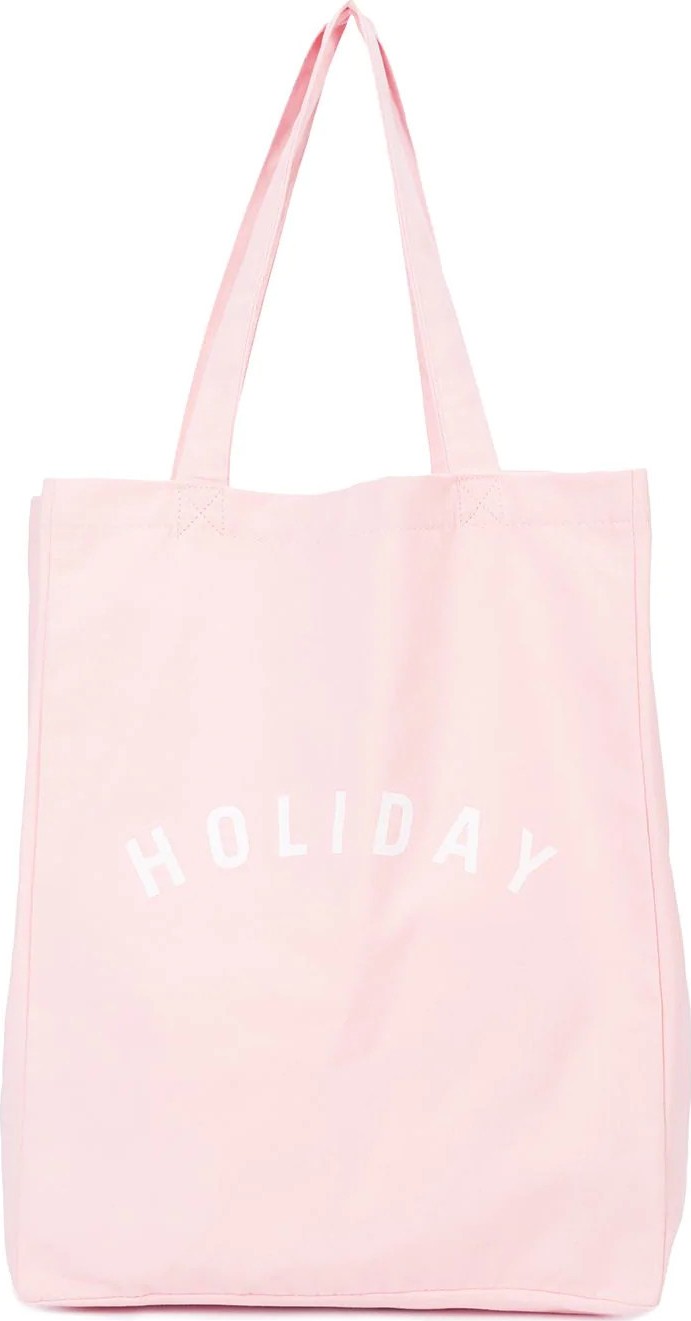 Holiday logo canvas tote