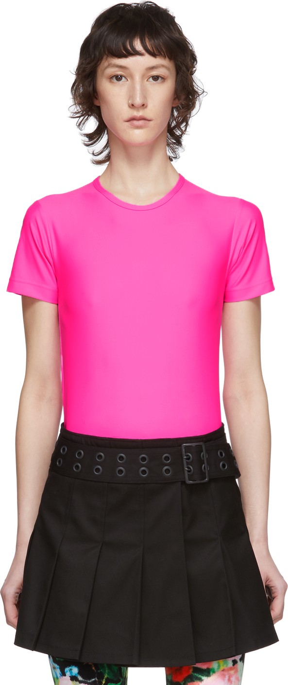 Junya Watanabe Pink Nylon Tricot T-Shirt