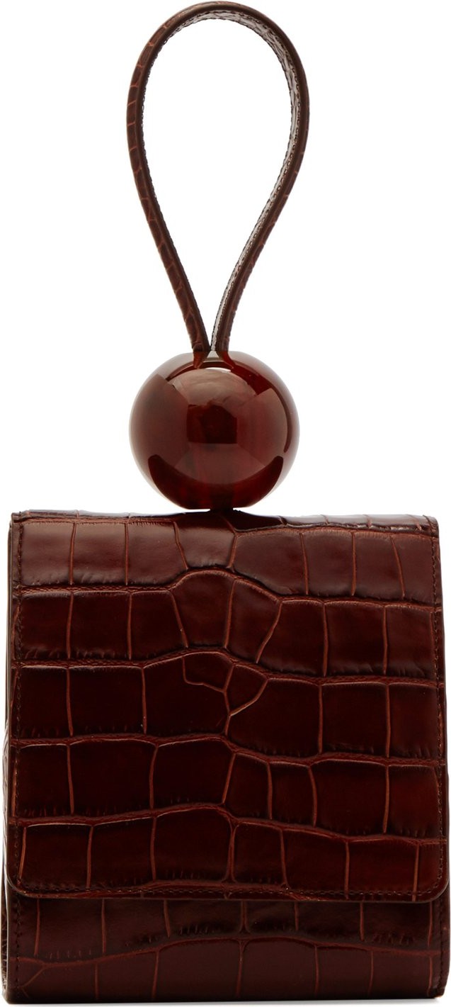 By Far Ball crocodile-effect leather clutch