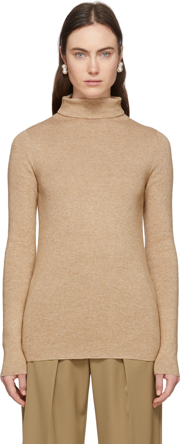 Lauren Manoogian Beige Alpaca Rib Turtleneck