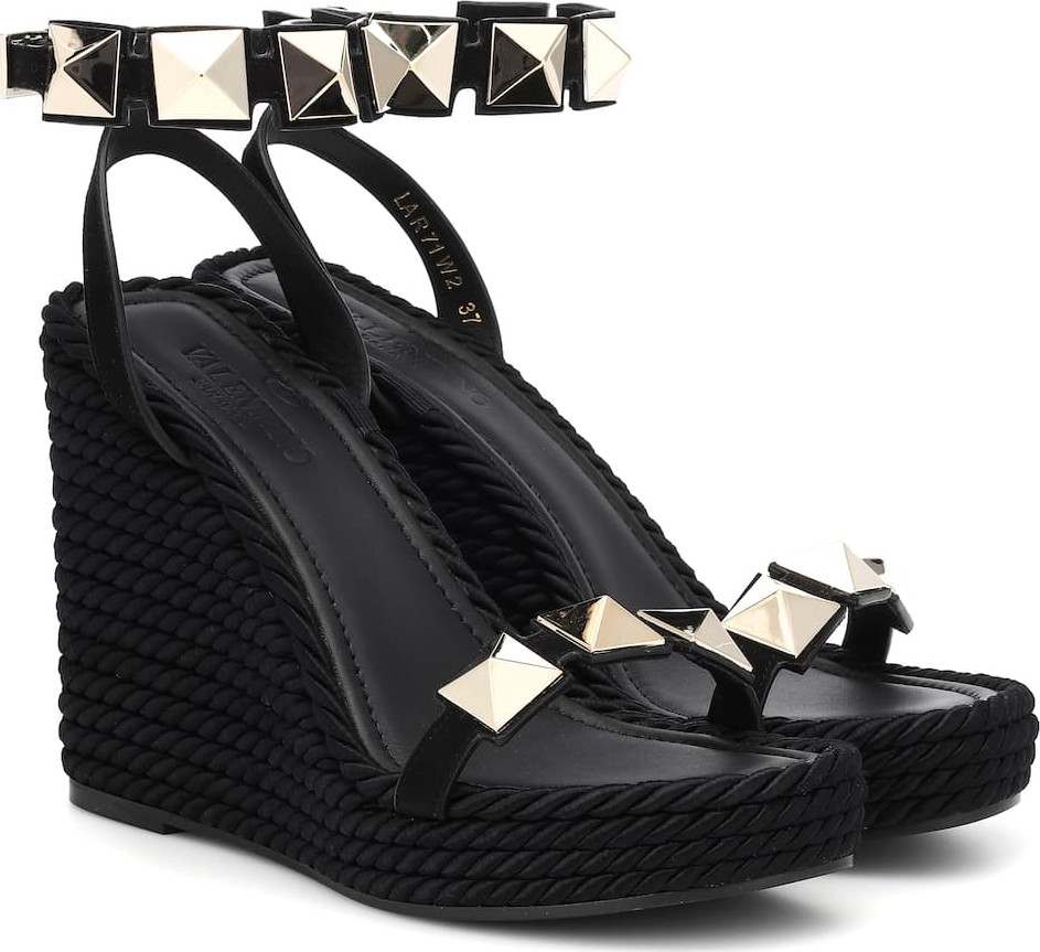 Valentino Valentino Garavani leather wedge sandals