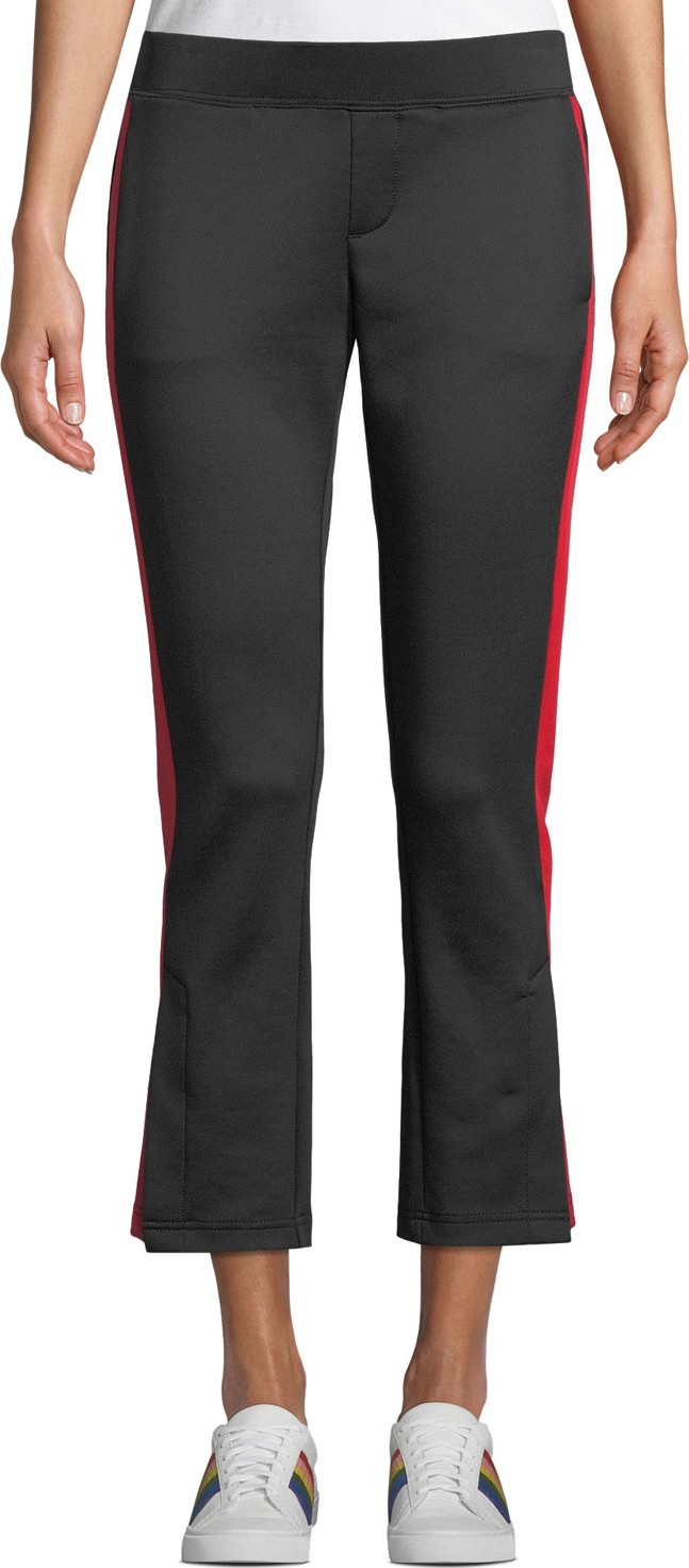 PAM & GELA Cropped Flare-Leg Track Pants with Racer Stripes
