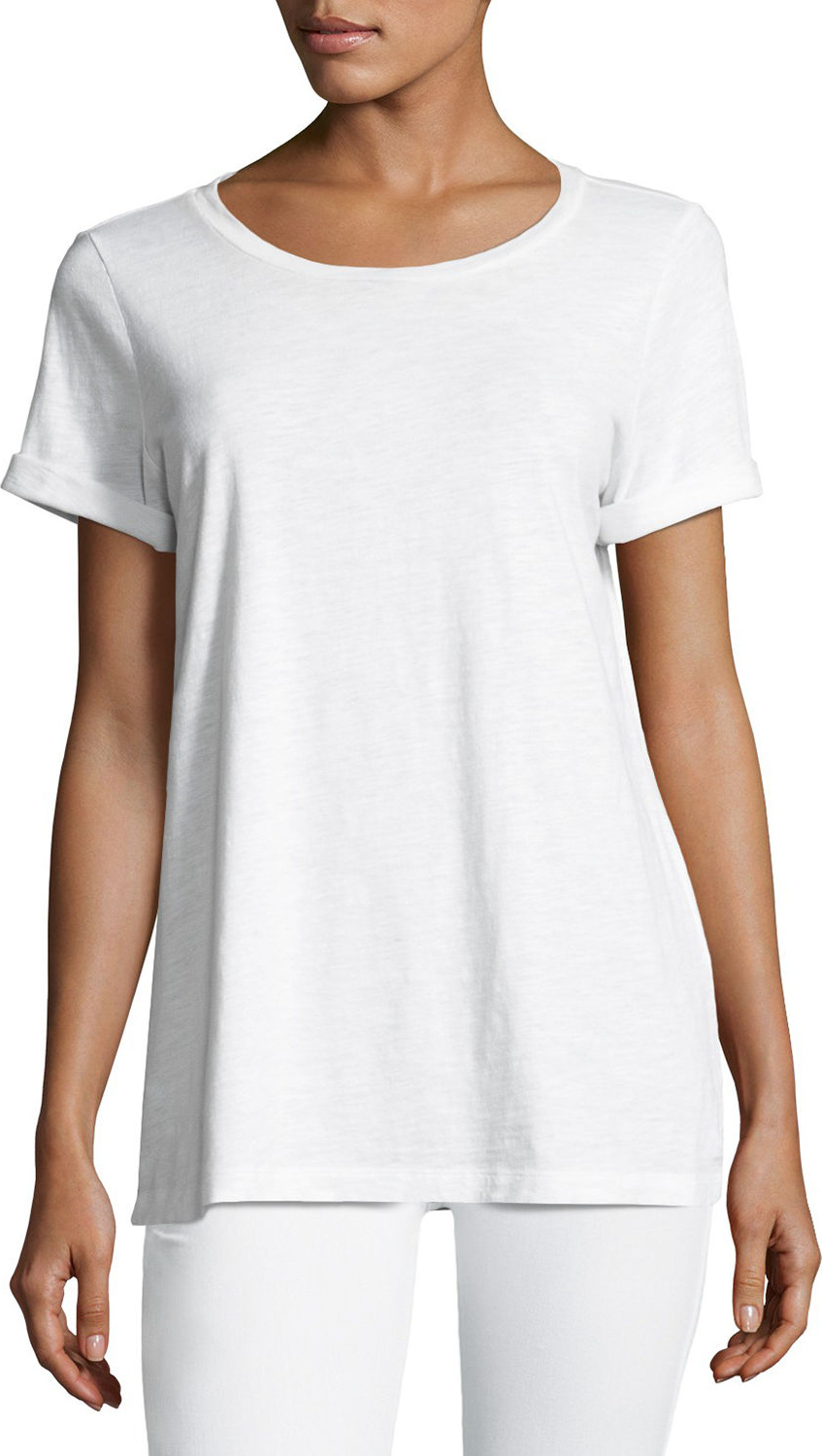 Eileen Fisher Short-Sleeve Slubby Jersey Tee