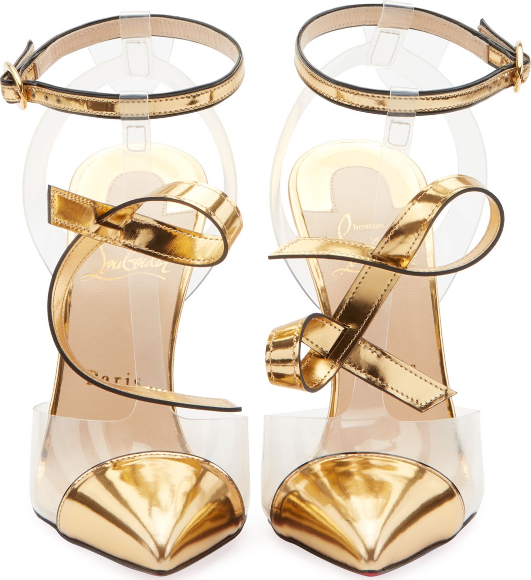 Christian Louboutin Alta Firma See-Through Vinyl Red Sole Pumps