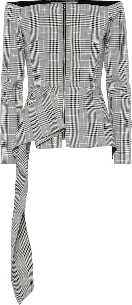 Roland Mouret Endfield checked wool-blend jacket