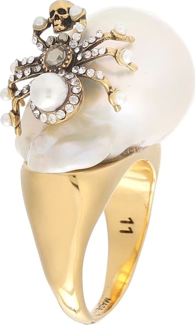 Alexander McQueen Crystal-embellished ring