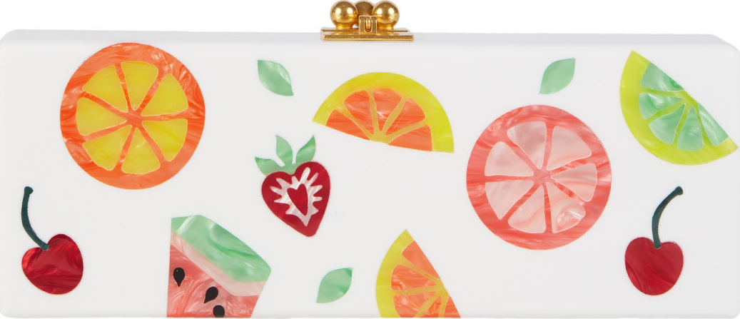 Edie Parker Flavia Fruit Cocktail Frame Clutch Bag