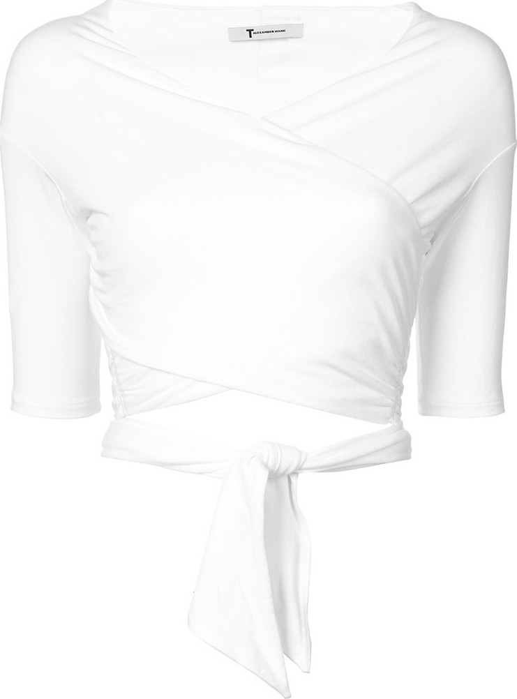 T By Alexander Wang white wrap top