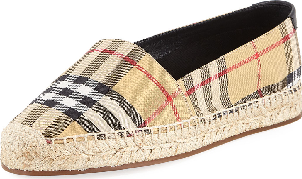 Burberry London England Hodgeson Vintage Check Espadrille Slip-On Flat