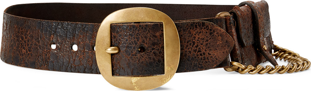 Ralph Lauren 50th Anniversary Golden-Chain Full-Grain Cow Leather Belt
