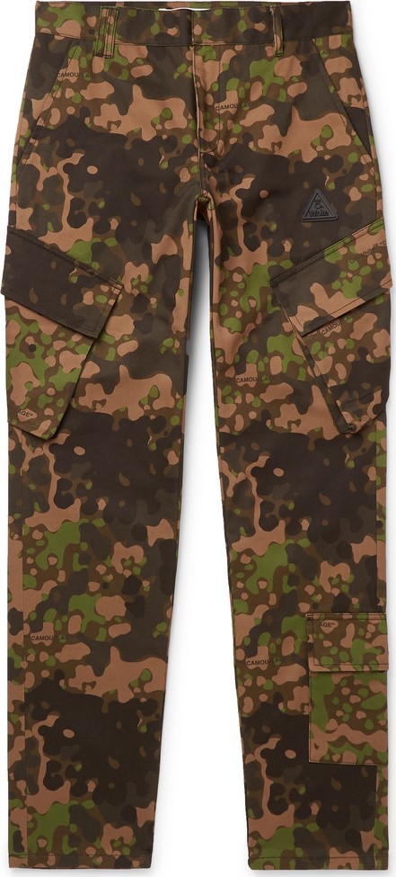 Off White Slim-Fit Camouflage-Print Cotton-Twill Cargo Trousers