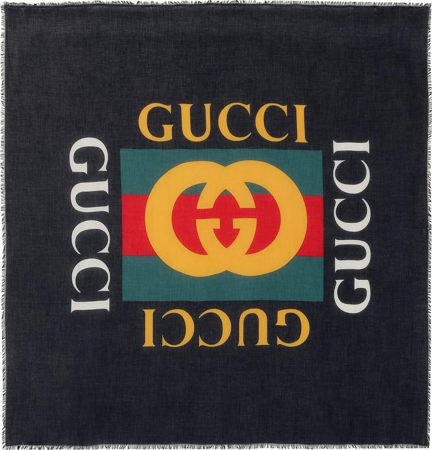 Gucci Logo modal and silk scarf
