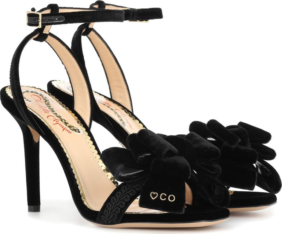 Charlotte Olympia Fabulous 100 velvet sandals