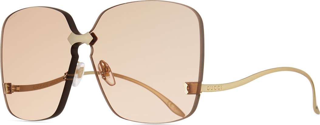 Gucci Rimless Square Low-Temple Sunglasses