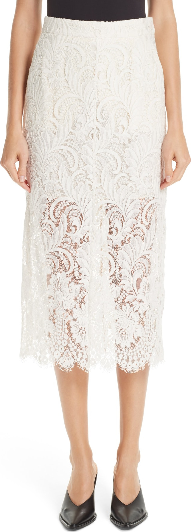 Stella McCartney Lace Overlay Midi Pencil Skirt