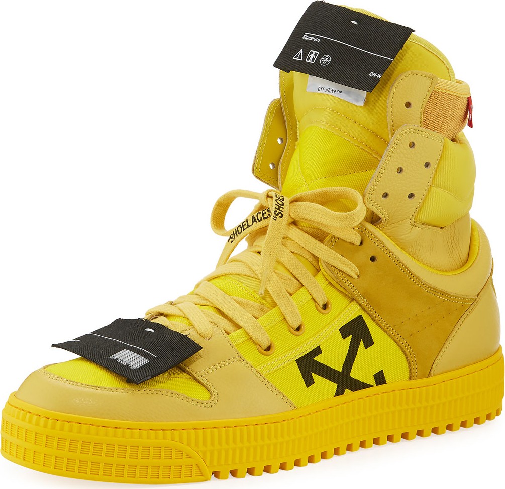 Off White Men's Off Court High-Top Leather Sneakers