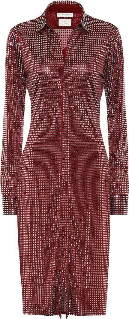 Bottega Veneta Embellished satin-jersey midi dress