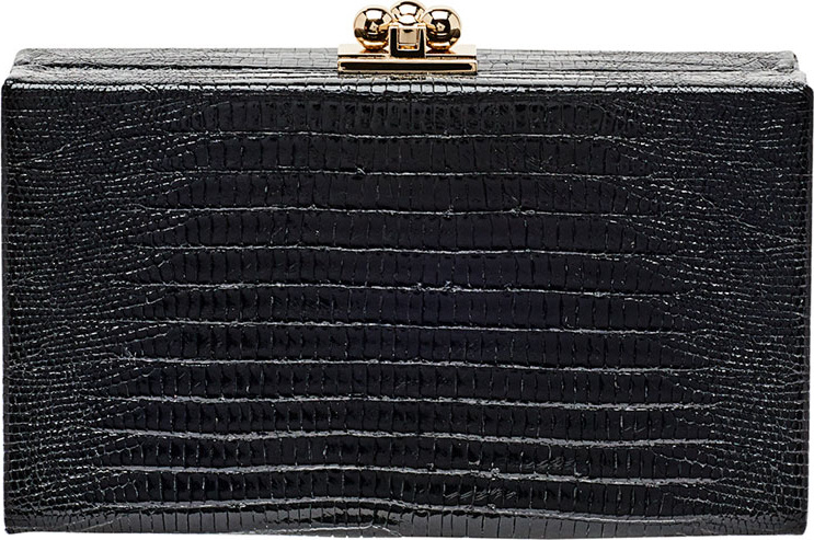 Edie Parker Jean Lizard Framed Box Clutch Bag