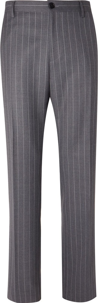 Versace Grey Pinstriped Wool Suit Trousers