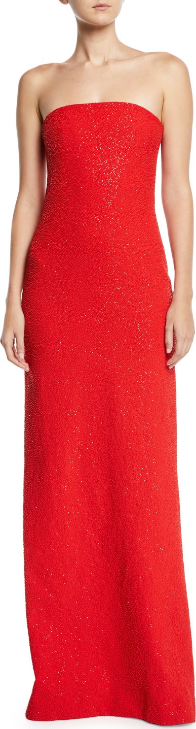 Ahluwalia Omani Shimmery Strapless Column Gown