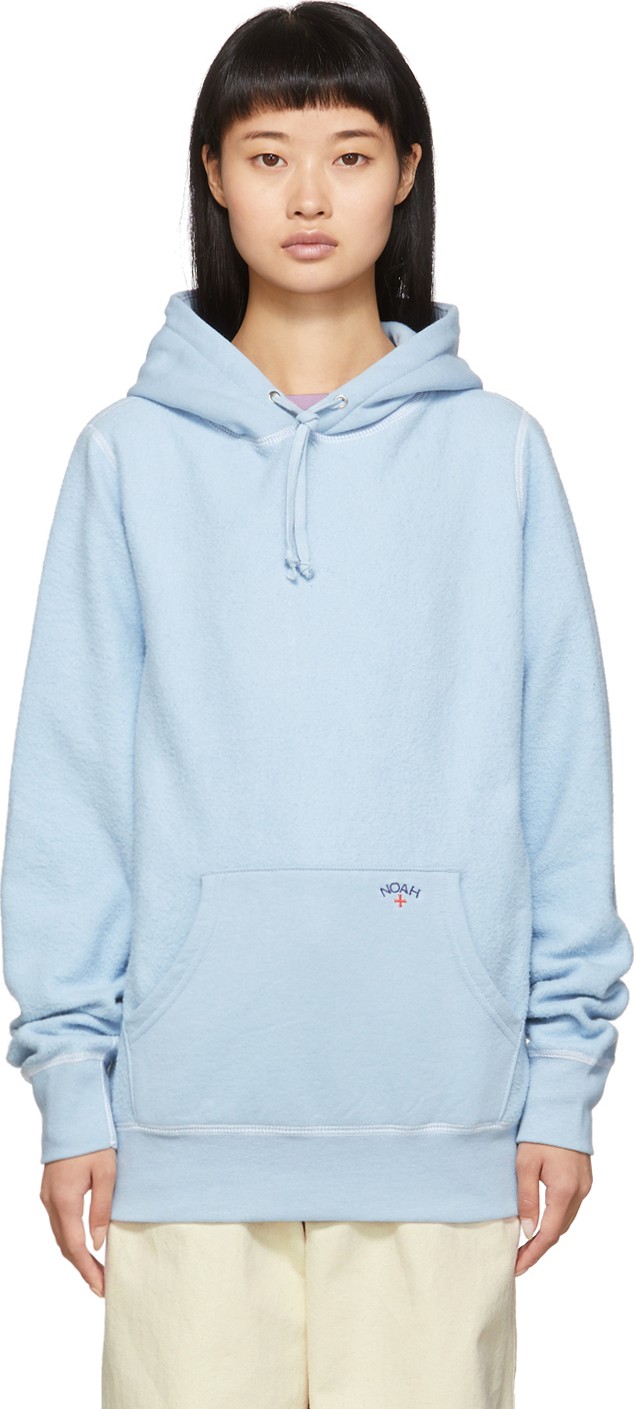 Noah NYC Blue Reverse Fleece Hoodie