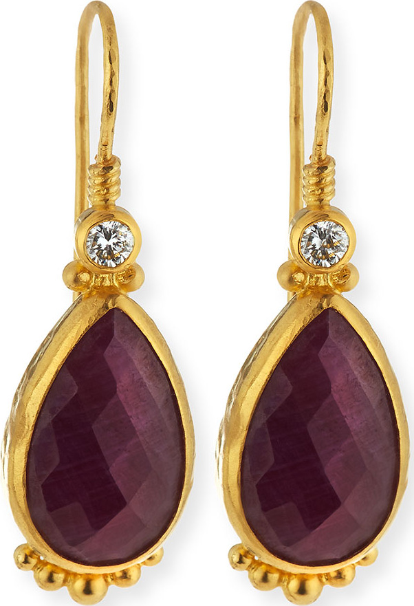 GURHAN Elements 24k Gold Constantine Ruby Teardrop Earrings
