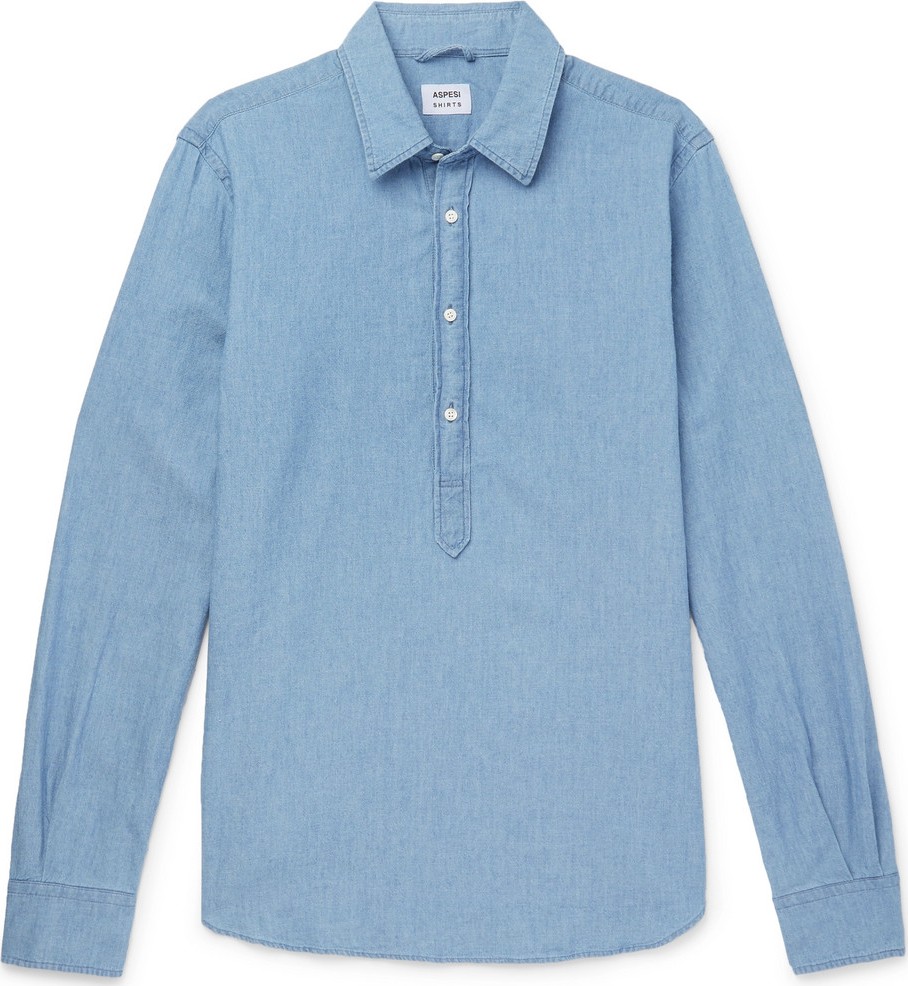 Aspesi Chambray Half-Placket Shirt