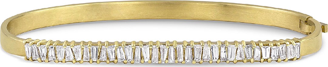 Dominique Cohen 18k Gold Diamond Hinged Bangle Bracelet