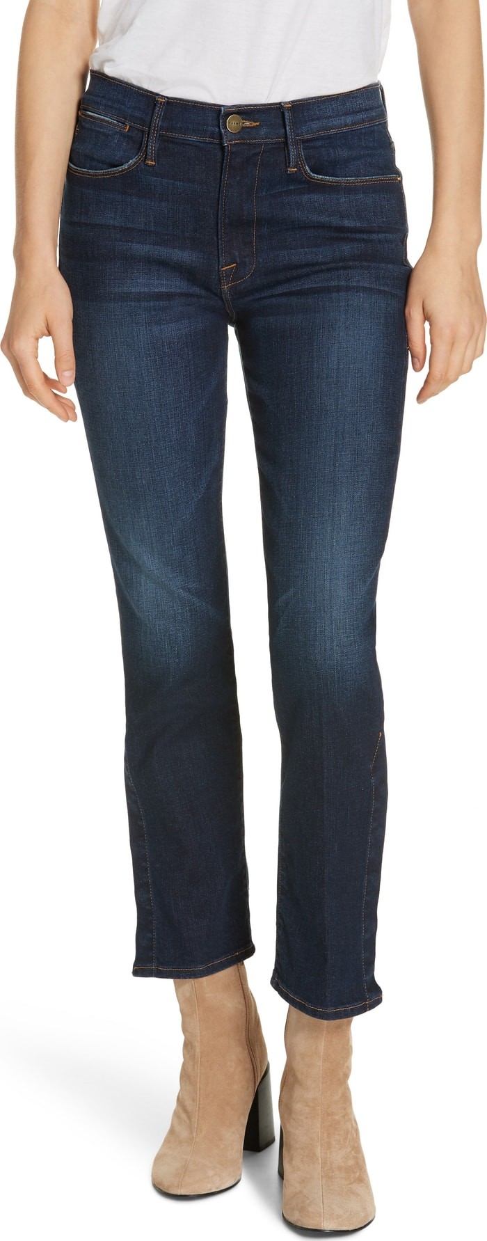 FRAME DENIM Le High Straight Snap Away Hem Jeans