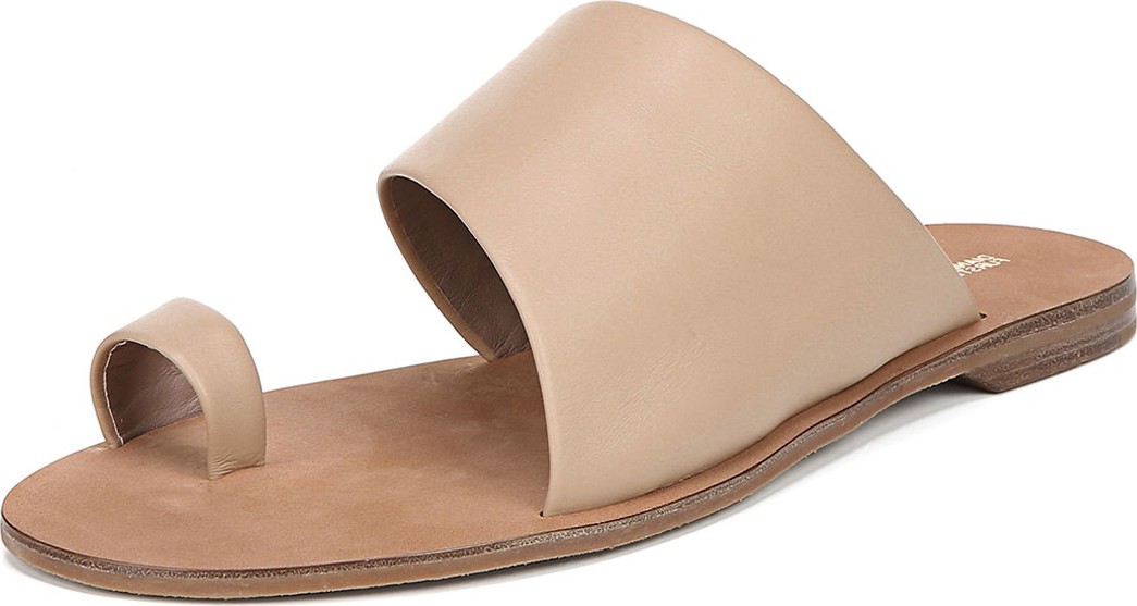 DIANE von FURSTENBERG Brittany Flat Leather Slide Sandals