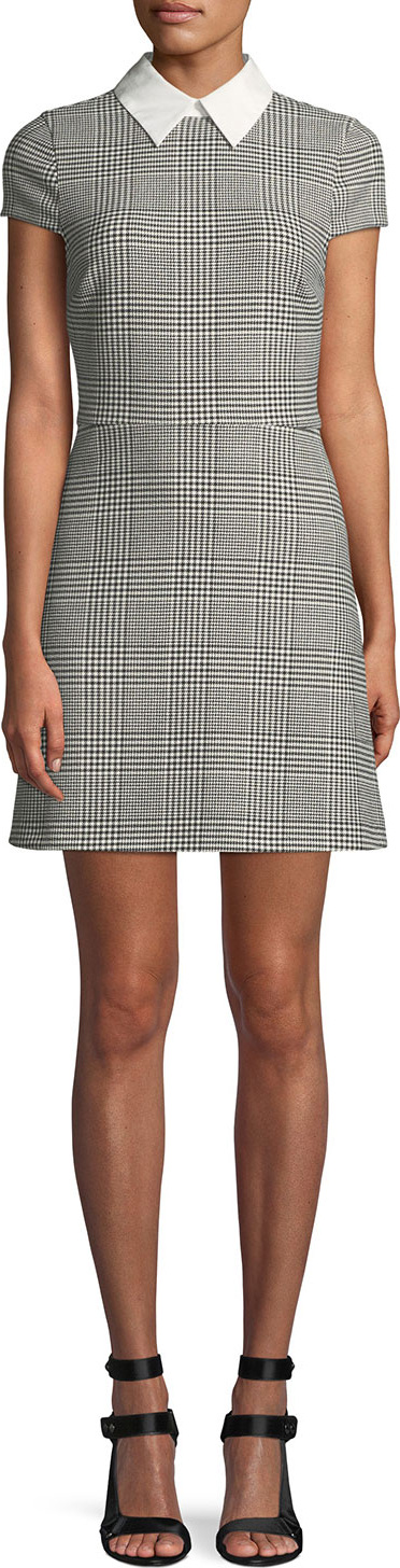 Alice + Olivia Julissa Collared Check Mini Dress
