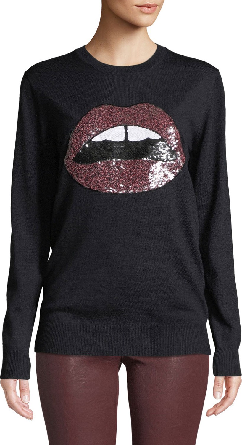 Markus Lupfer Natalie Sequin Lara Lip Pullover Sweater