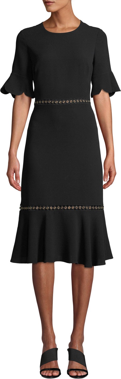 Shoshanna Oleh Grommet & Scalloped Dress