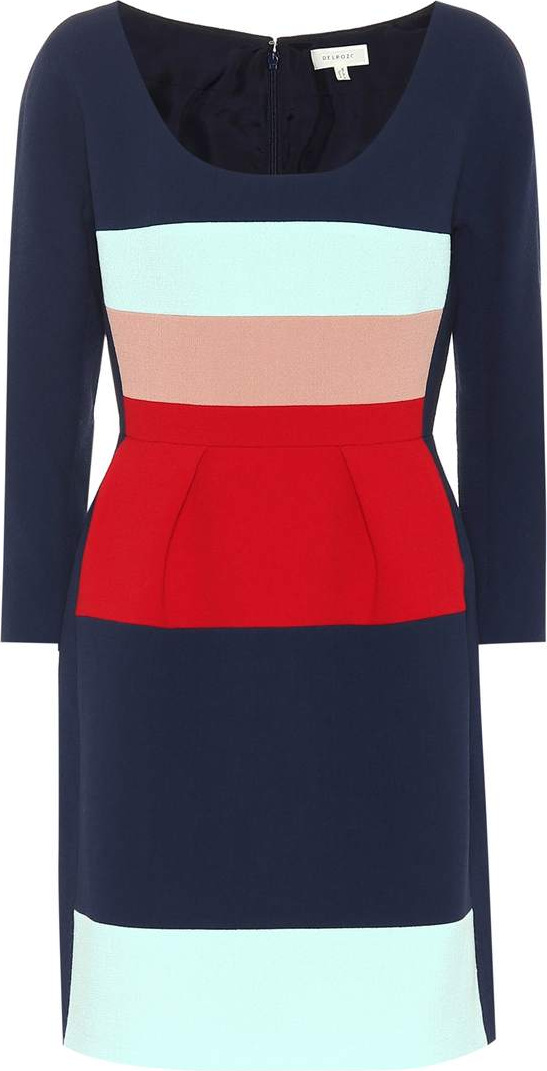 DELPOZO Striped wool crêpe dress