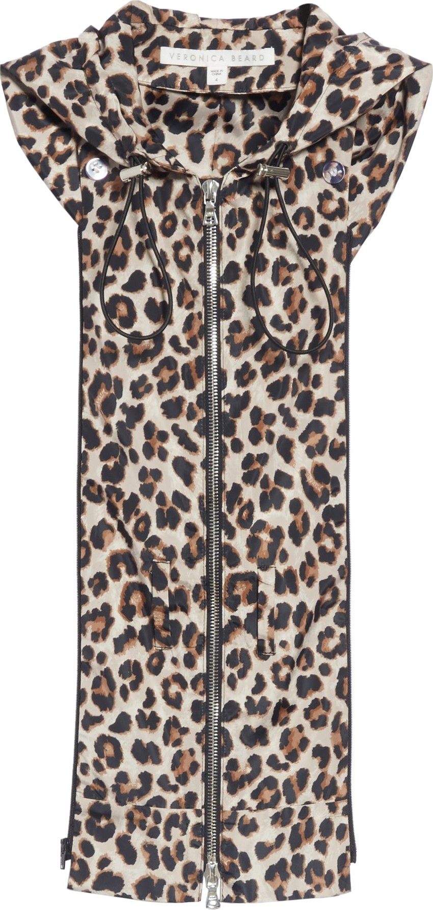 Veronica Beard Halle Leopard Print Hooded Dickey
