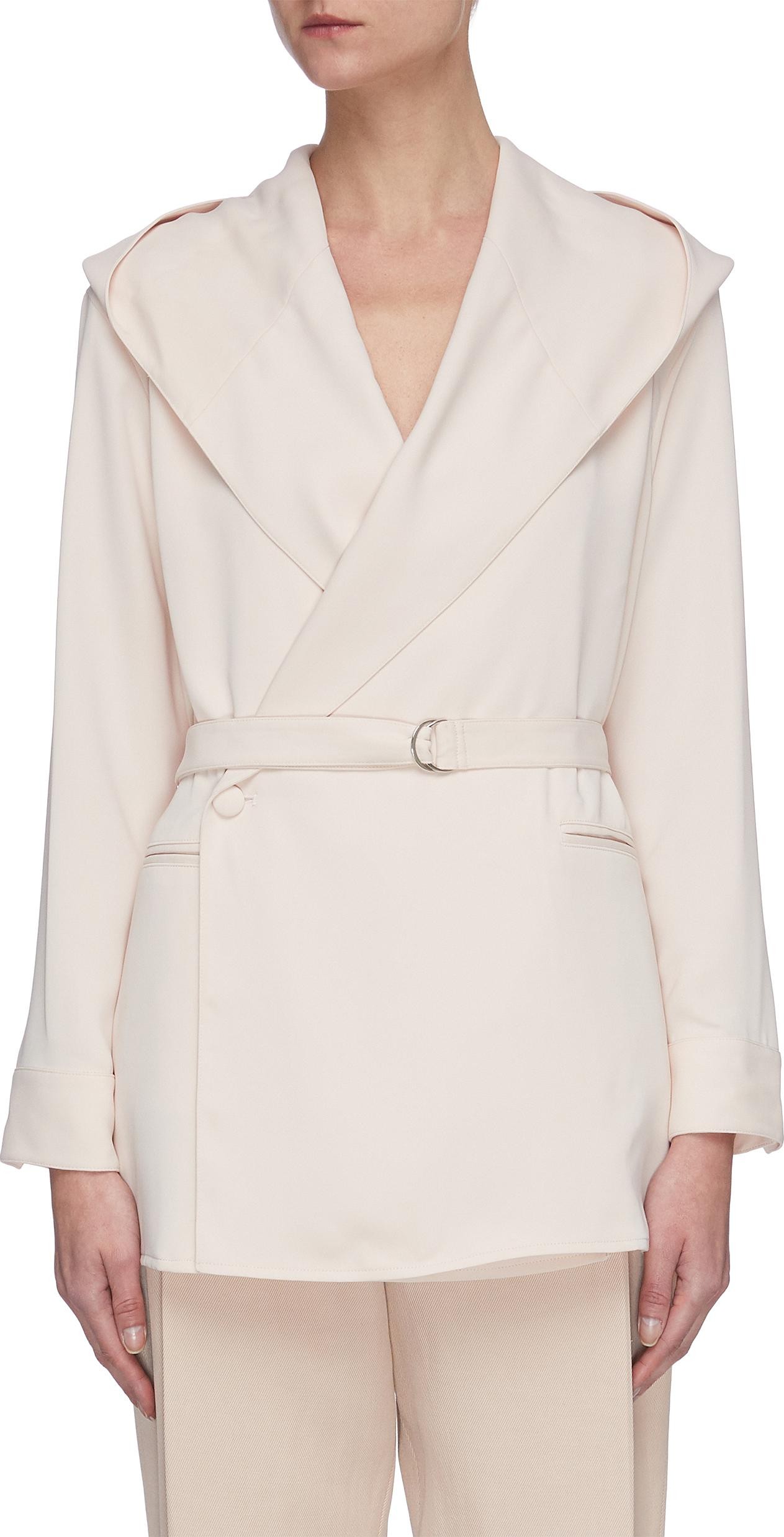 Sans Titre Hooded belted shirt jacket