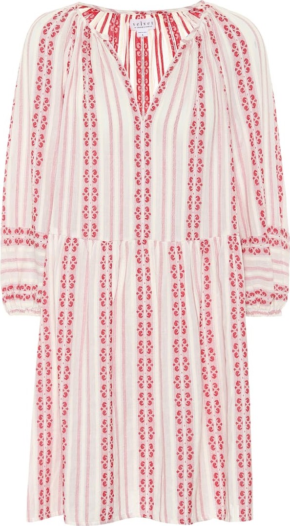 Velvet By Graham & Spencer Nona striped cotton dress